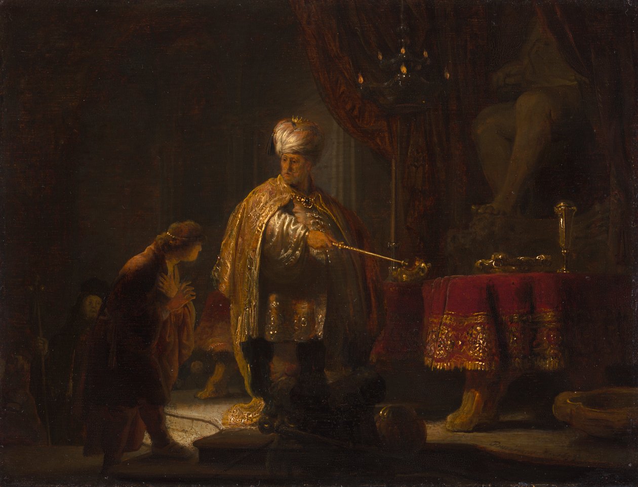 Daniel e Cyrus antes do Idol Bel de Rembrandt van Rijn