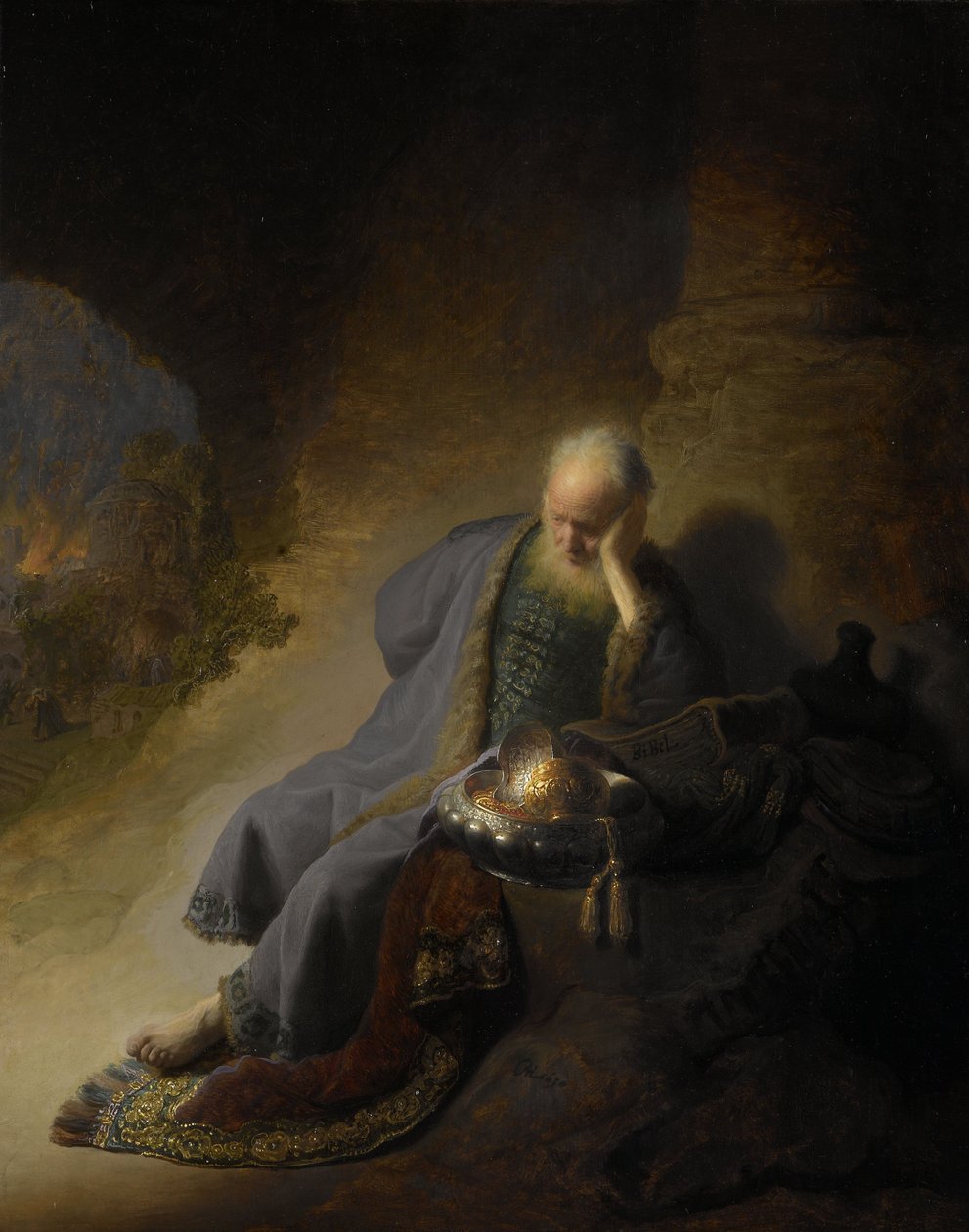 Jeremias lamentando a destruição de Jerusalém de Rembrandt van Rijn