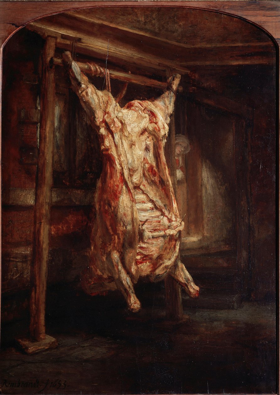 Le boeuf barche Painting by Rembrandt Harmenszoon van Rijn (1606-1669) 1655 Dim. 94x59 cm Paris, musee du Louvre de Rembrandt van Rijn