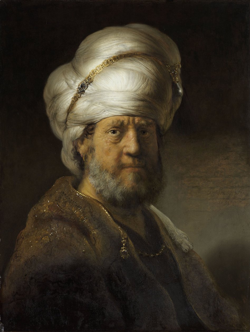 Homem em vestido oriental de Rembrandt van Rijn