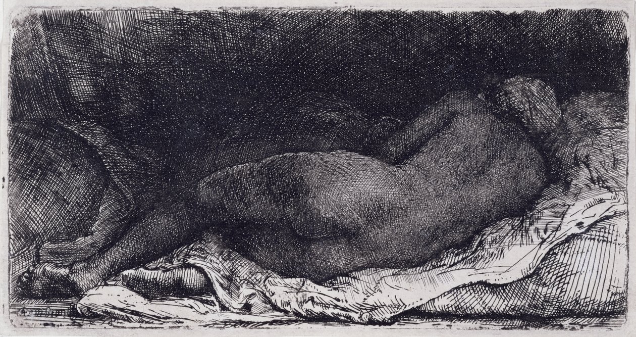 Negra Deitada de Rembrandt van Rijn