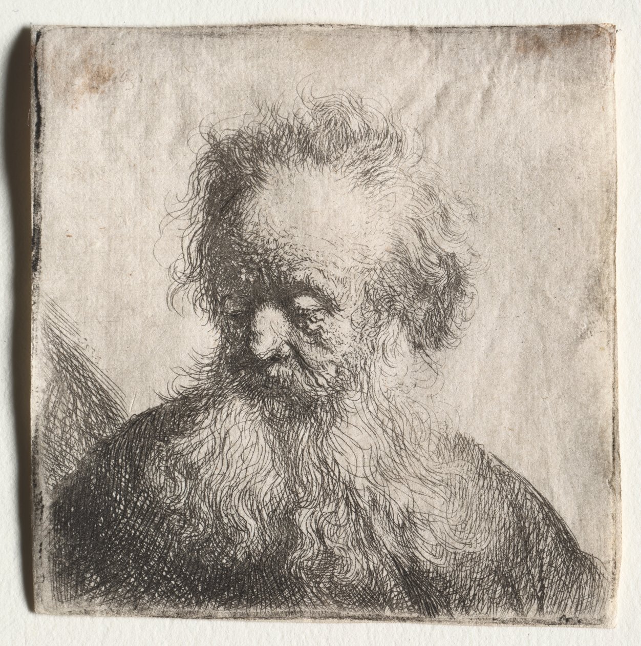 Velho de barba rala: Busto de Rembrandt Harmensz. van Rijn