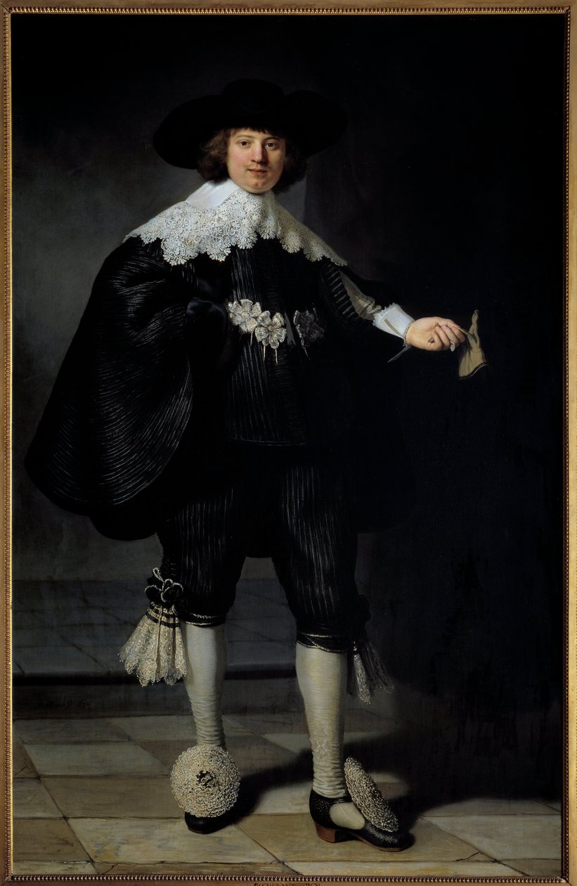 Retrato de Maertens Soolmans Pintura de Harmensz Van Rijn Rembrandt (1606-1669) 1634 Colecção privada - Retrato de Maertens Soolmans. Pintura de Harmensz Van Rijn Rembrandt (1606-1669) de Rembrandt van Rijn