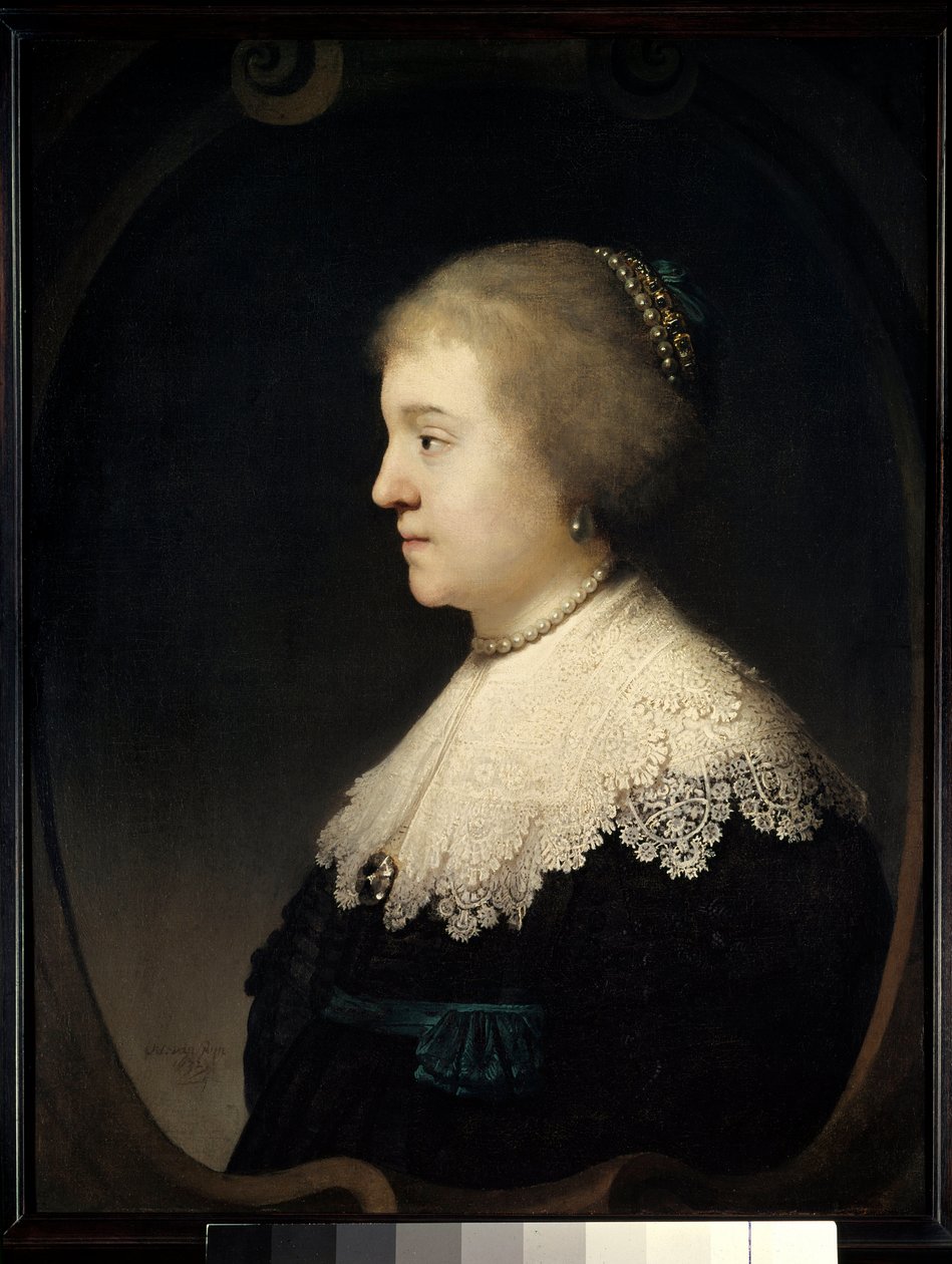 Retrato de Mulher (Saskia?) Pintura de Harmensz van Rijn this Rembrandt (1606-1669) 1632 Paris, Musee Jacquemart Andre. de Rembrandt van Rijn