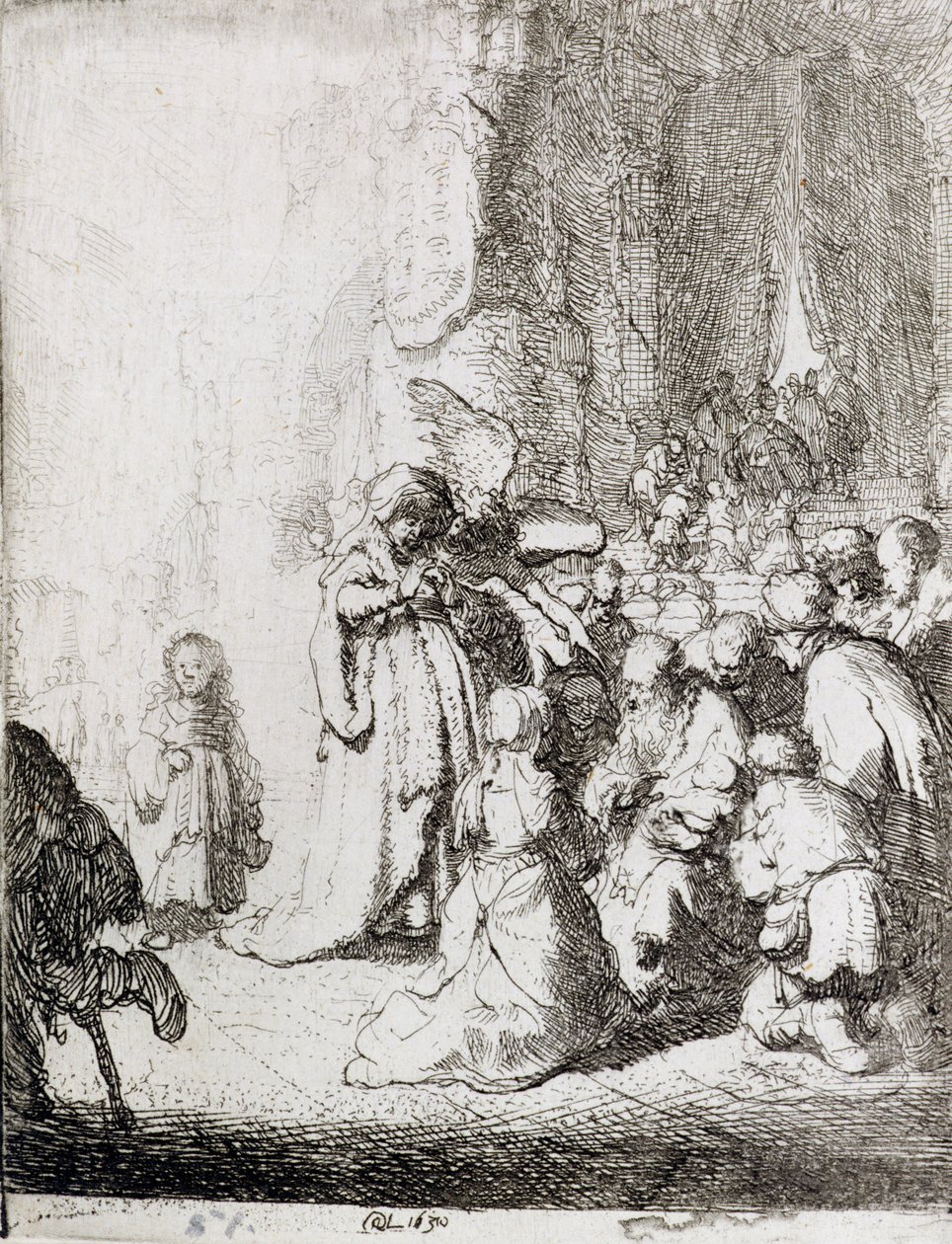 Apresentação no Templo (caneta e tinta no papel) de Rembrandt van Rijn