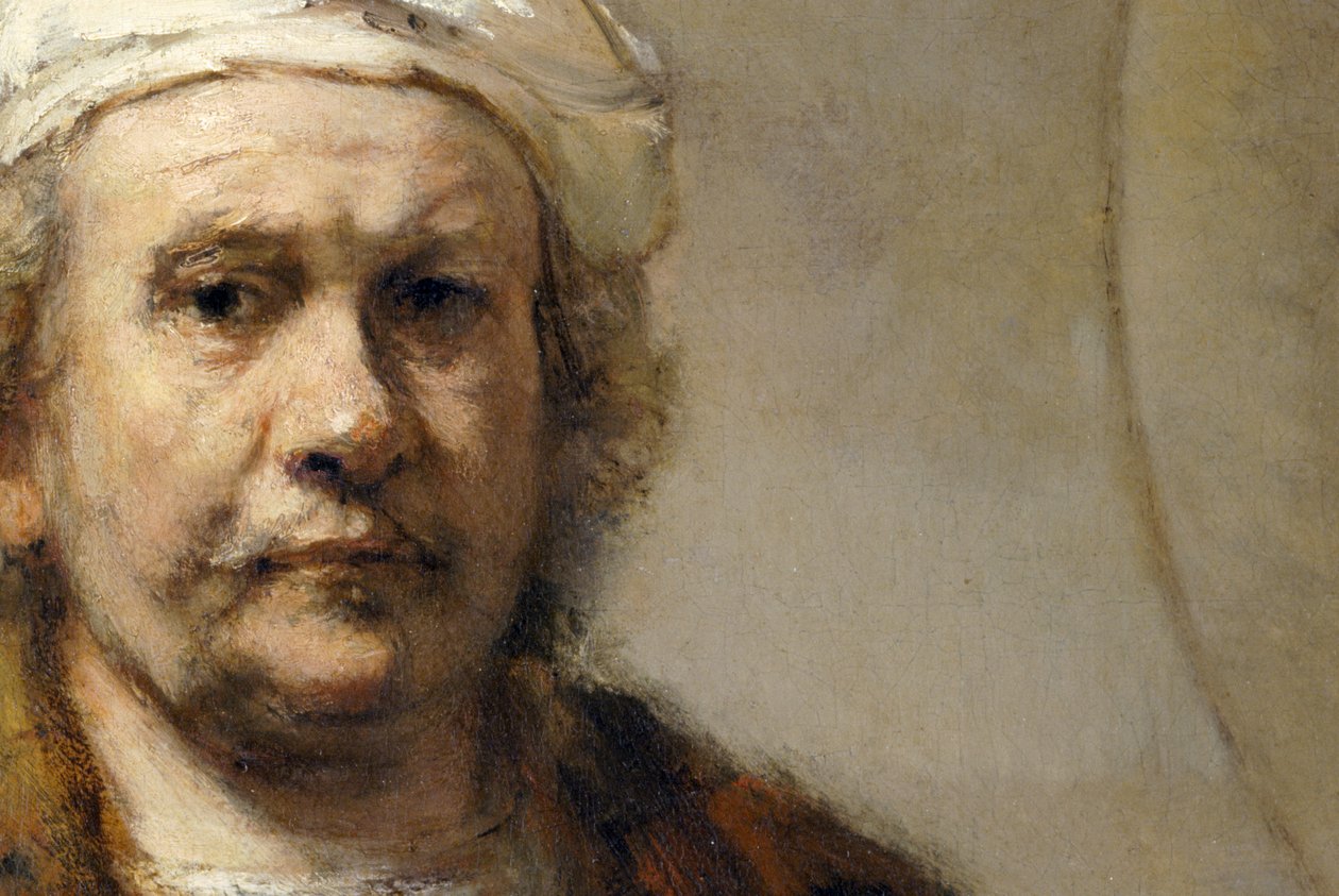 Rembrandt - Auto-retrato (detalhe) de Rembrandt Harmensz. van Rijn