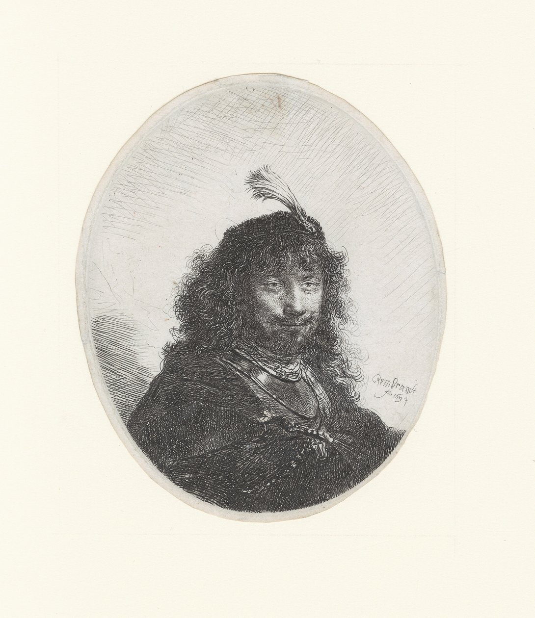 Rembrandt com a espada e a garça de Rembrandt Harmensz. van Rijn