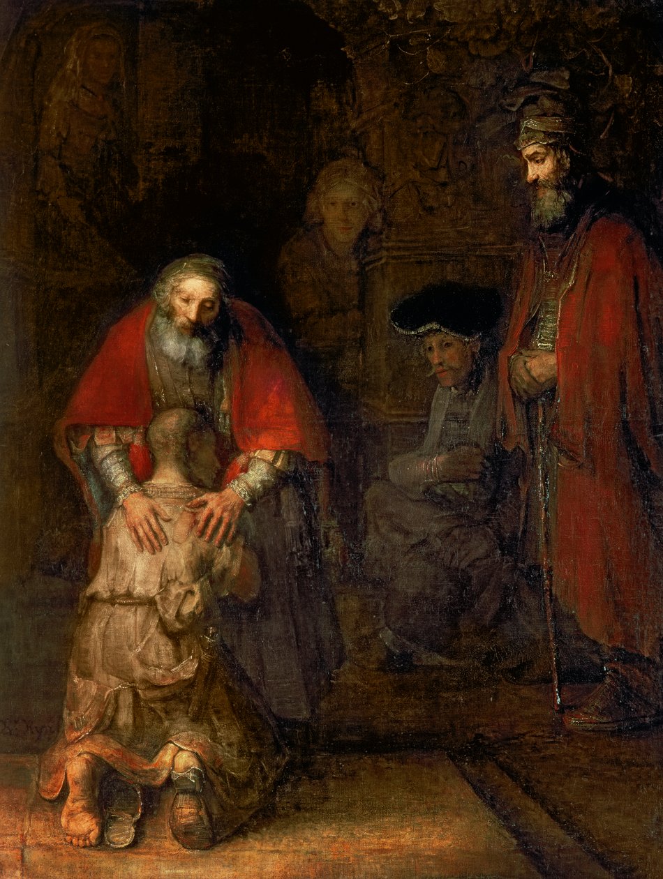 Retorno do Filho Pródigo, c.1668-69 (óleo sobre tela) de Rembrandt van Rijn