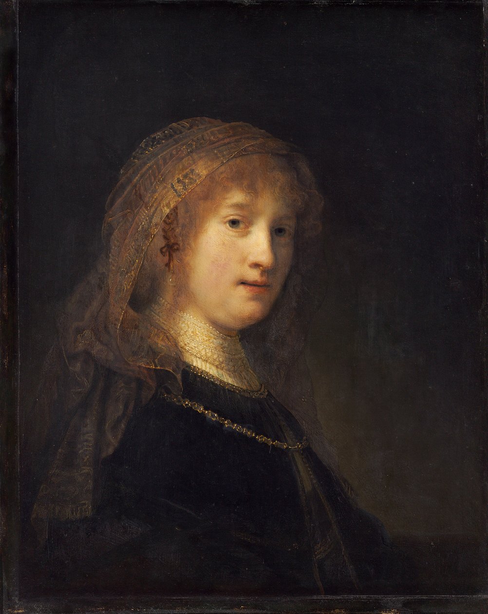 Saskia van Uylenburgh, c.1634-1640 (óleo no painel) de Rembrandt van Rijn