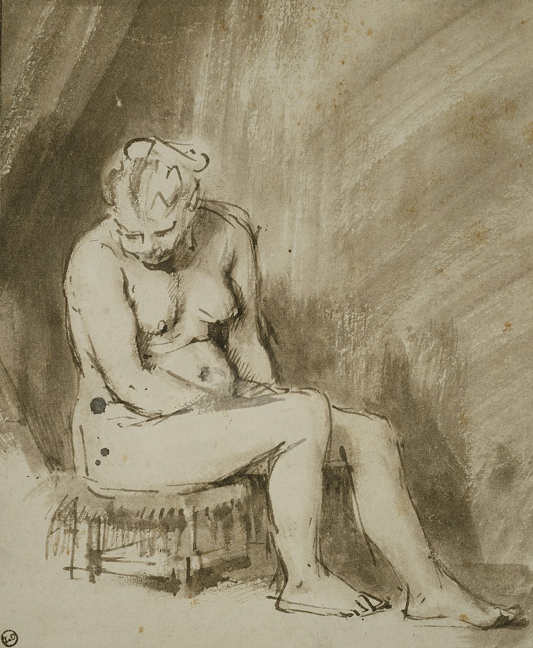 Mulher Nua Sentada de Rembrandt van Rijn