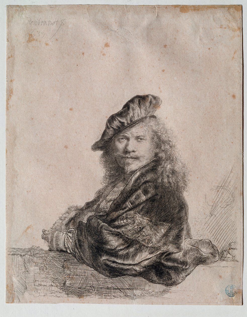 Auto-Retrato Pintura por Rembrandt Harmenszoon van Rijn (1606-1669) 1639 Dim 207x164 cm Gabinetto Disegni e Stampe, Uffizi (Escritórios) Florence de Rembrandt van Rijn