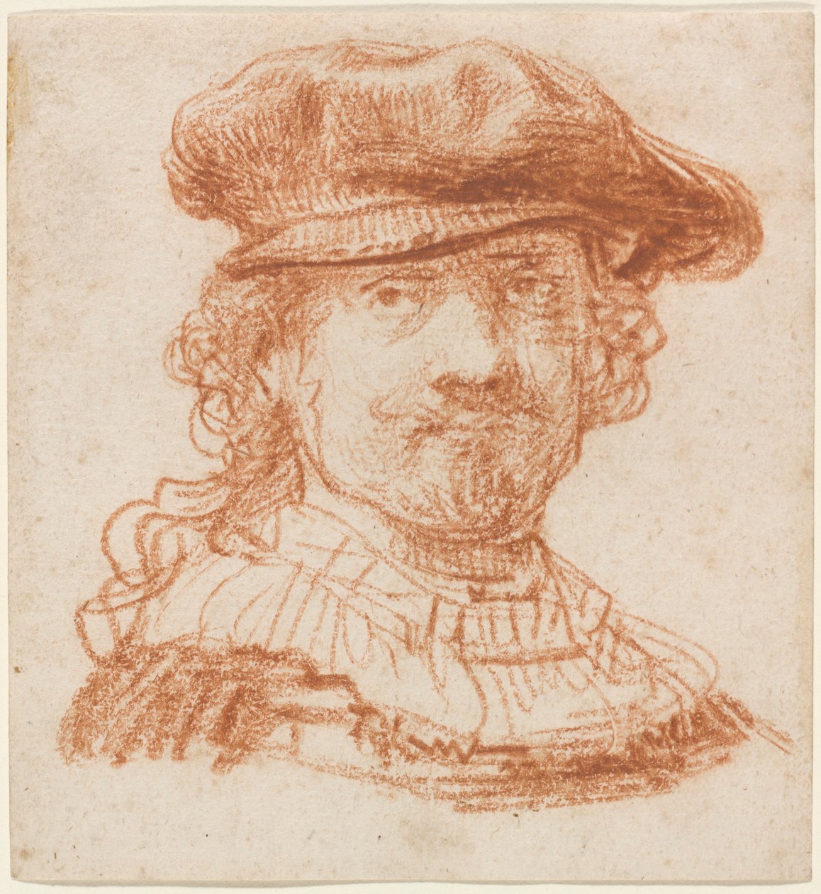 Auto-retrato, c.1637 (giz vermelho) de Rembrandt van Rijn