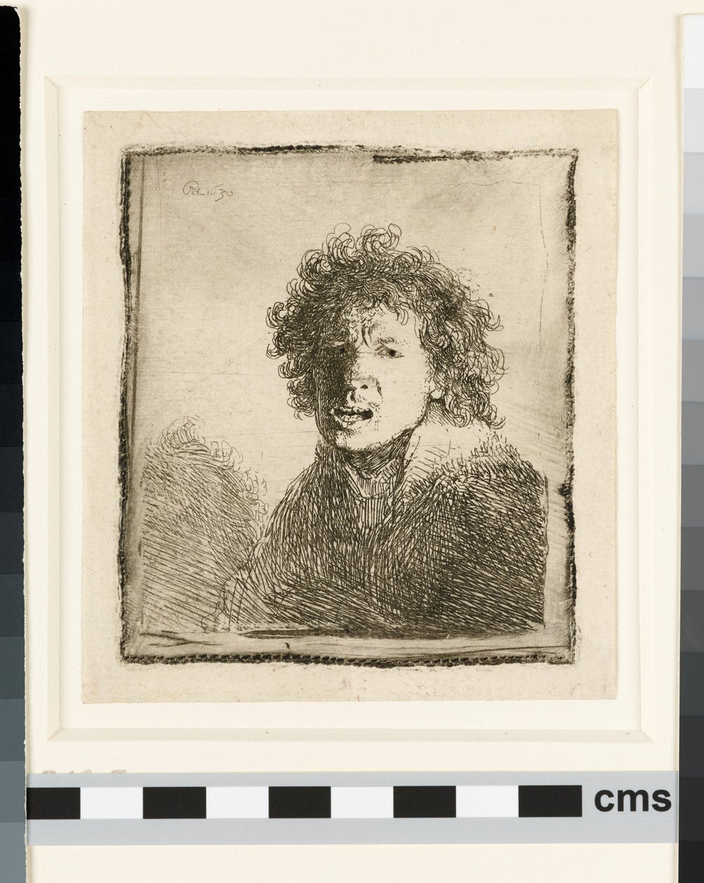 Auto-retrato de boca aberta de Rembrandt van Rijn
