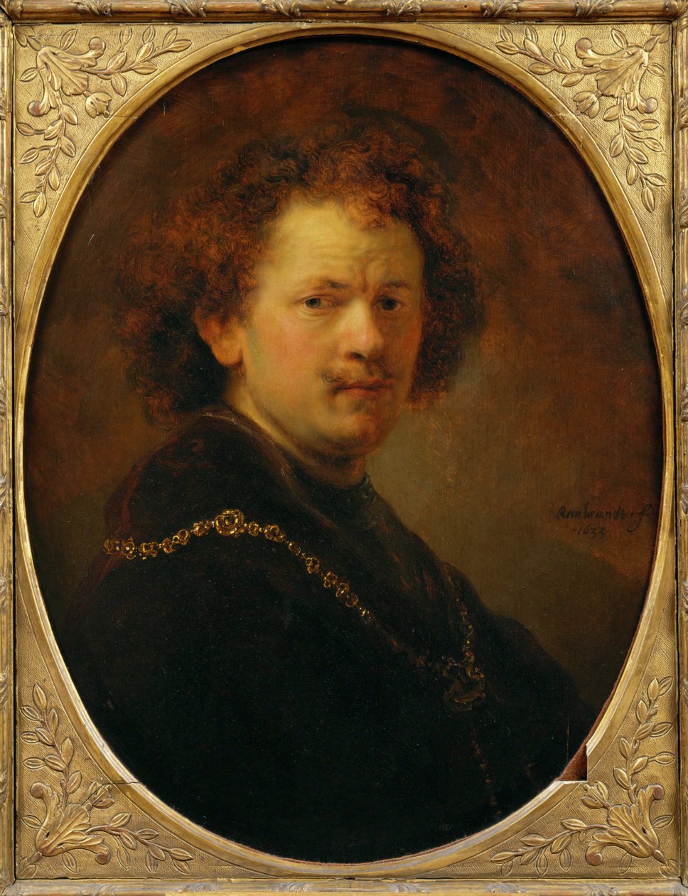 Autorretrato com a cabeça descoberta ... de Rembrandt Harmensz. van Rijn