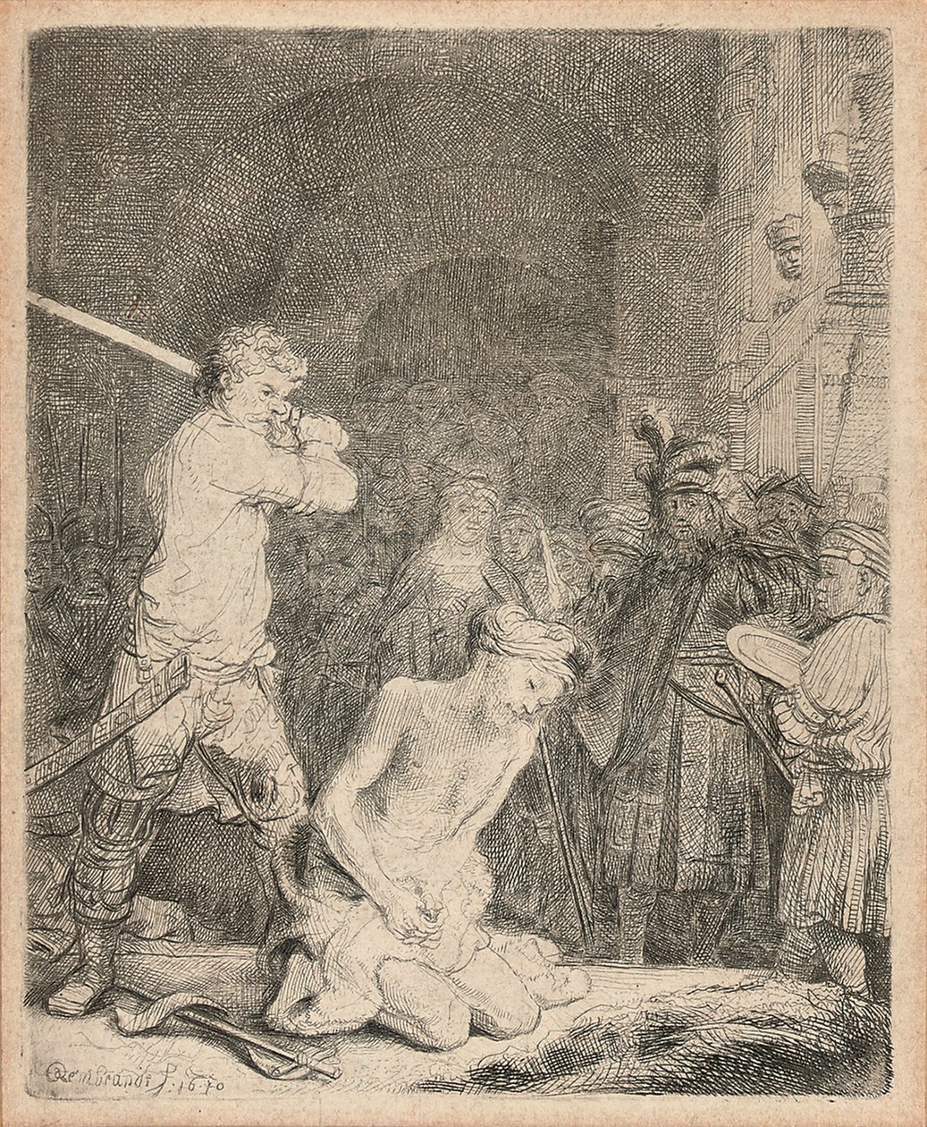 A decapitação de João Batista, 1640 de Rembrandt van Rijn