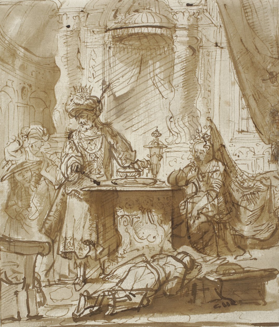 A degradação de Hamã diante de Assuero e Ester de Rembrandt van Rijn