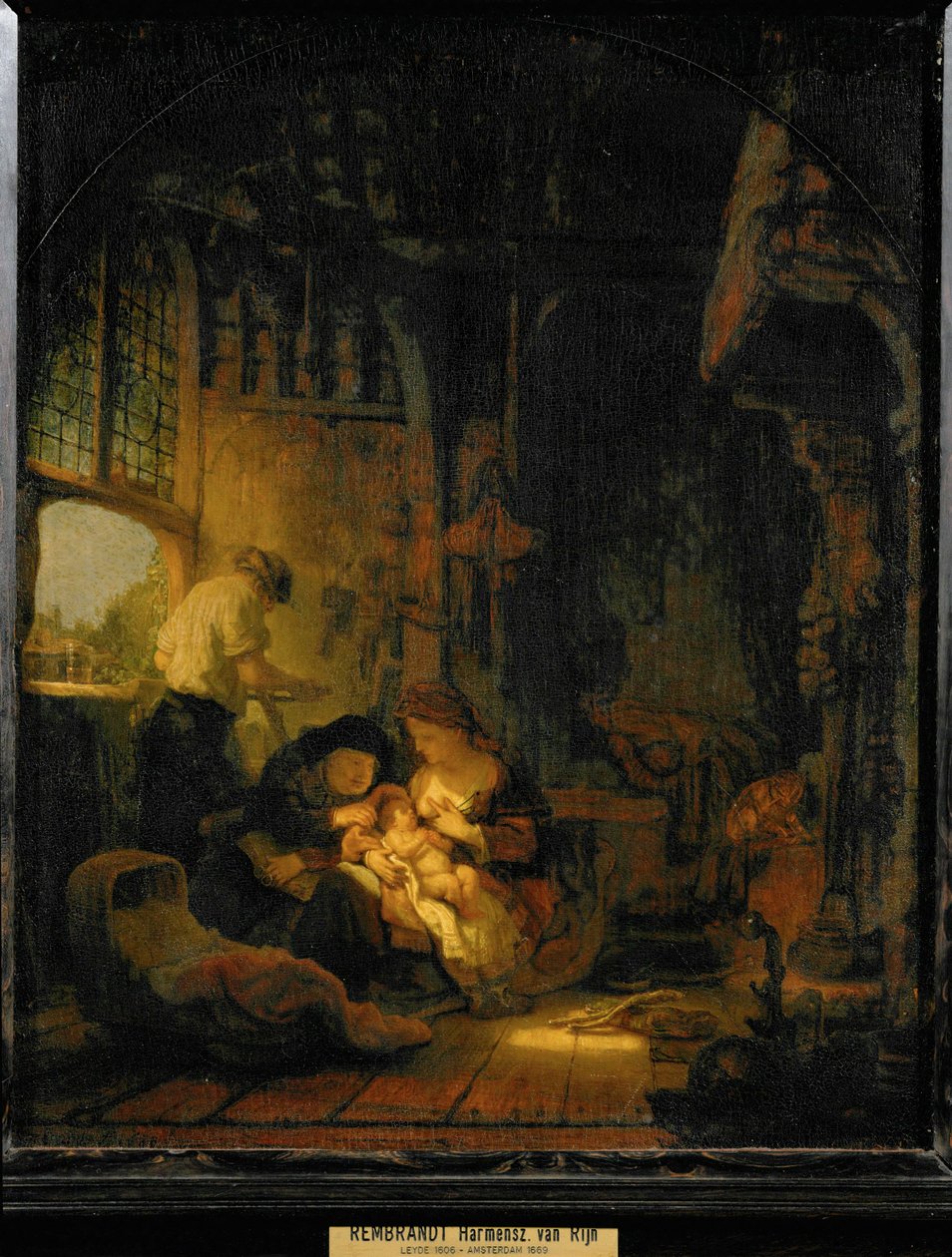 A Sagrada Família, também conhecida como "A Casa do Carpinteiro" ... de Rembrandt Harmensz. van Rijn