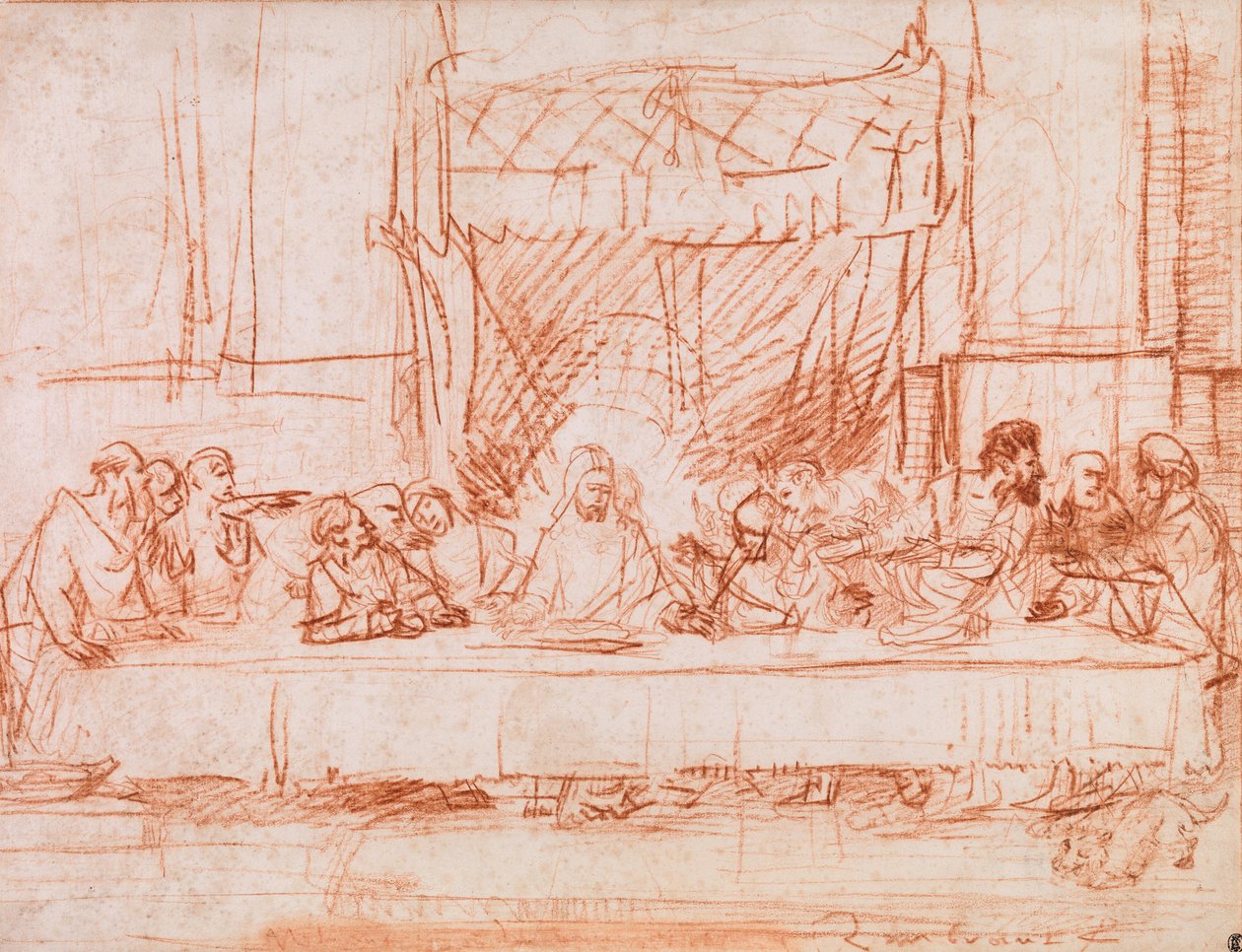A Última Ceia, depois de Leonardo da Vinci de Rembrandt van Rijn