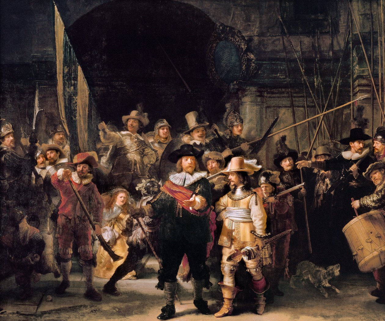 A vigilância nocturna de Rembrandt Harmensz. van Rijn