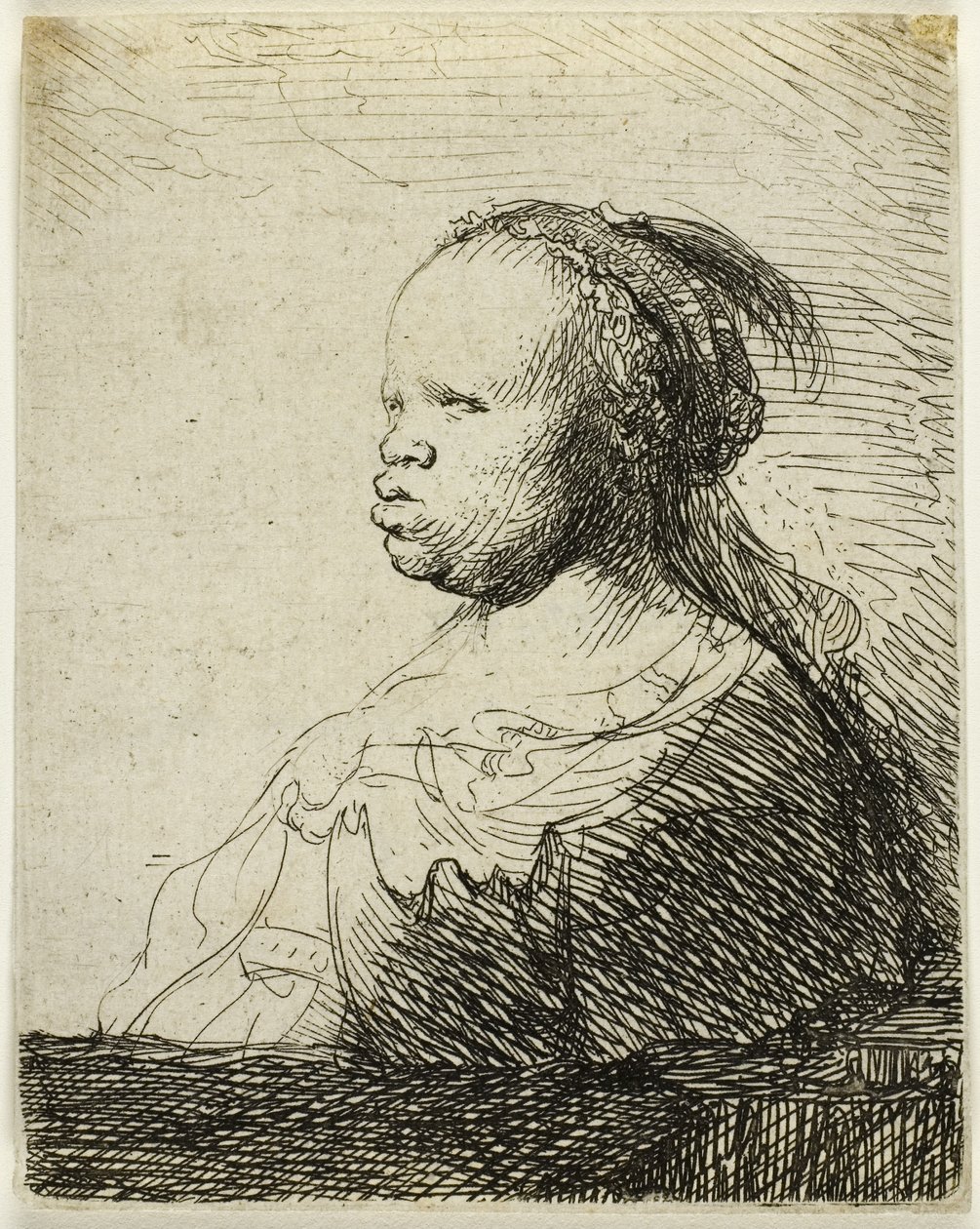 The White Negress, c.1630 (gravura em papel) de Rembrandt Harmensz. van Rijn