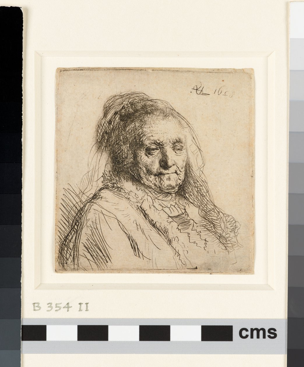 A mãe da artista, cabeça e busto de Rembrandt van Rijn
