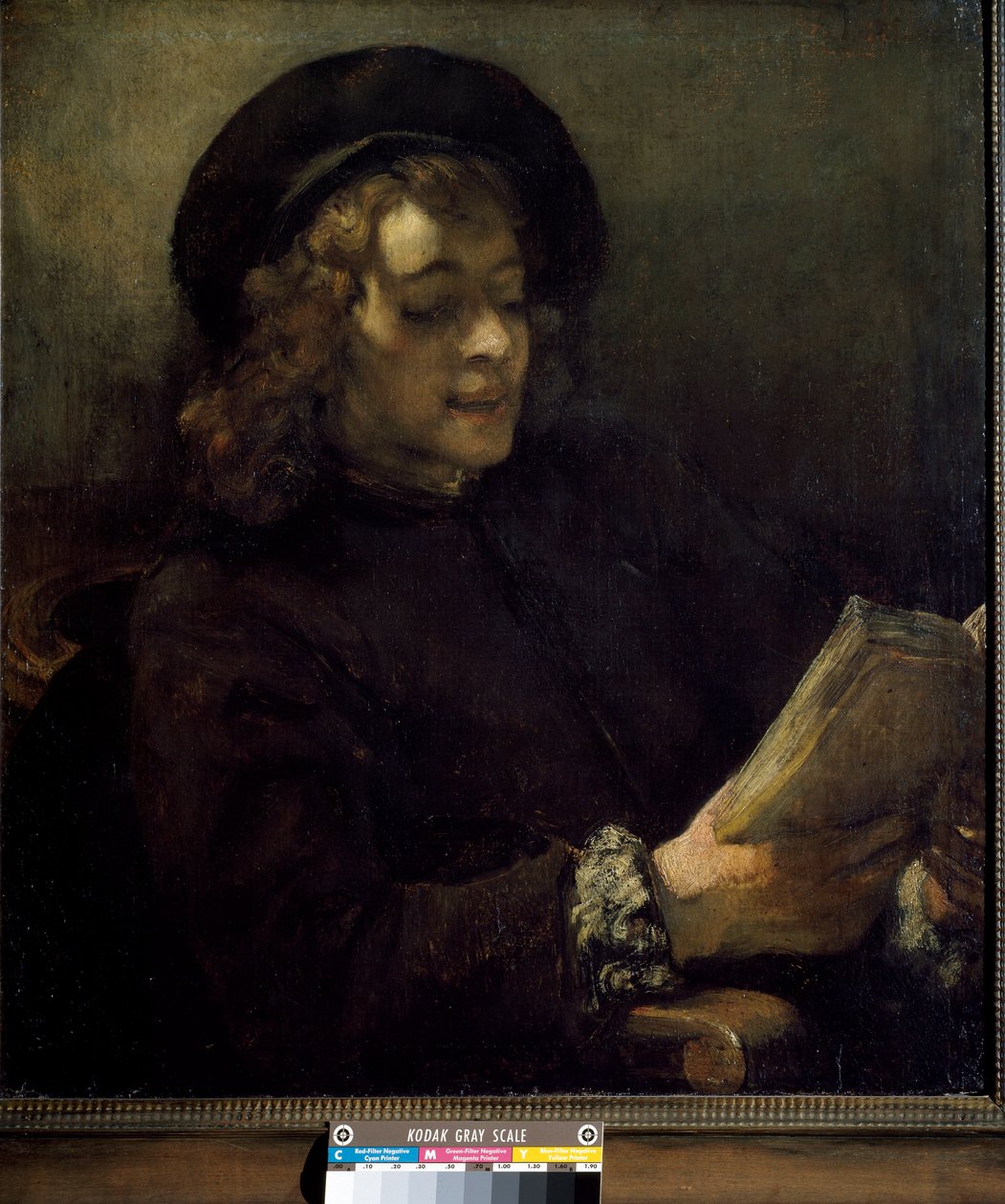 Leitura do Titus. Pintura por Harmenszoon van Rijn this Rembrandt (1606-1669), cerca de 1656. Óleo sobre tela. Dim: 70,5x64cm. Viena, Museu Kunsthistorisches de Rembrandt van Rijn