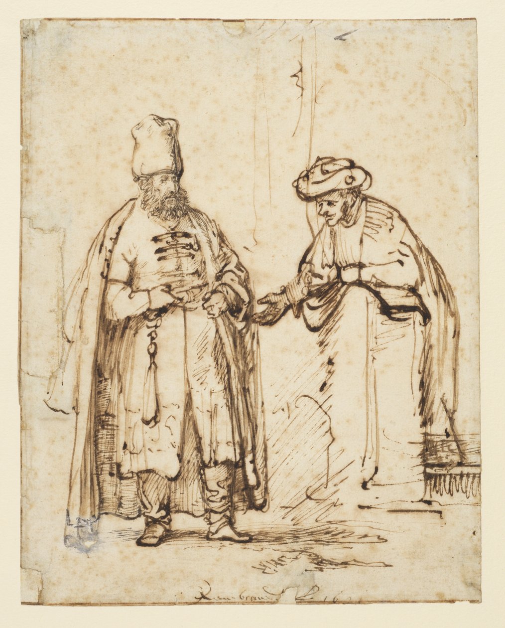 Dois homens em discussão, 1641 de Rembrandt van Rijn