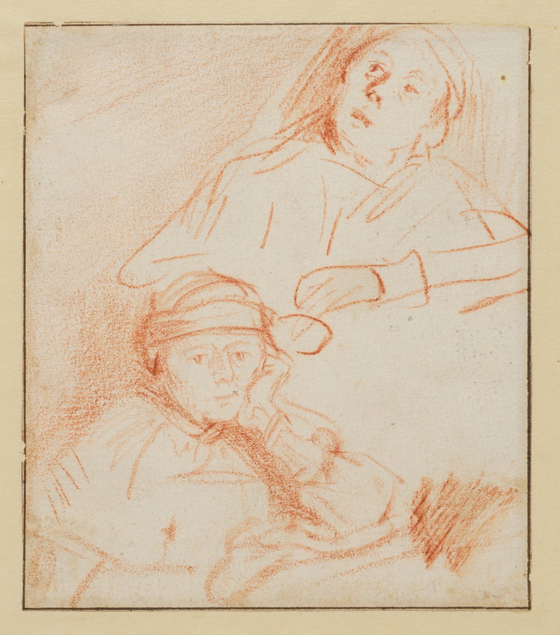 Dois estudos de Saskia, 1636-1637 por volta de de Rembrandt van Rijn