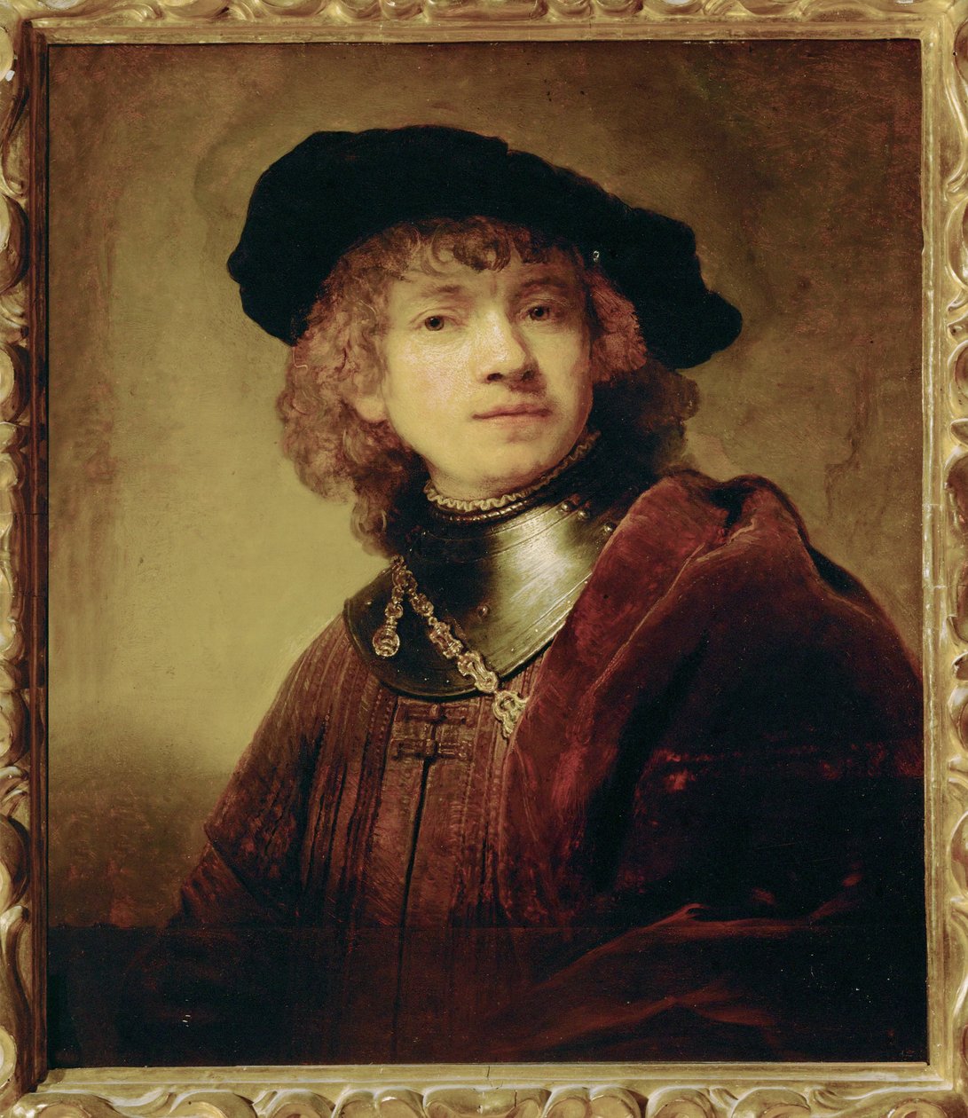 Autorretrato juvenil de Rembrandt Harmensz. van Rijn