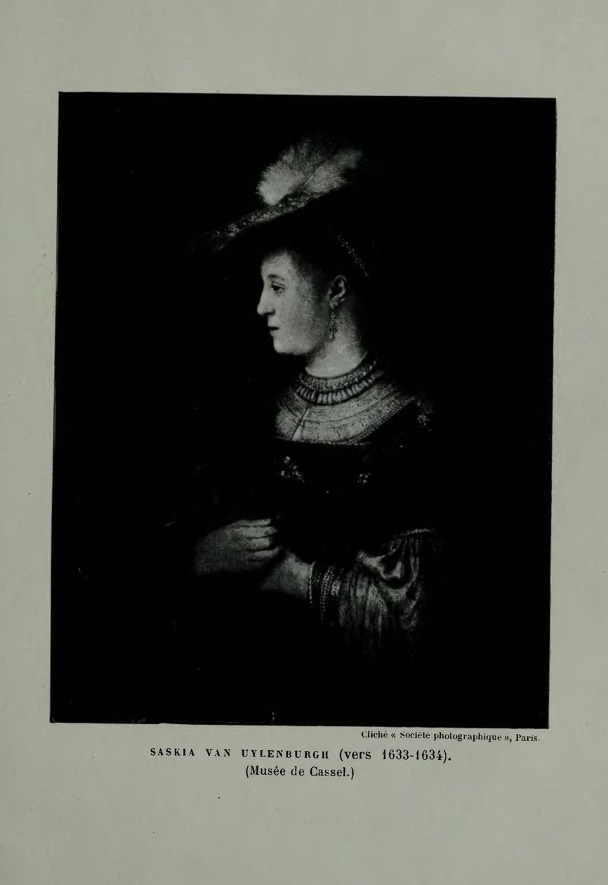 Saskia em um chapéu vermelho de Rembrandt van Rijn