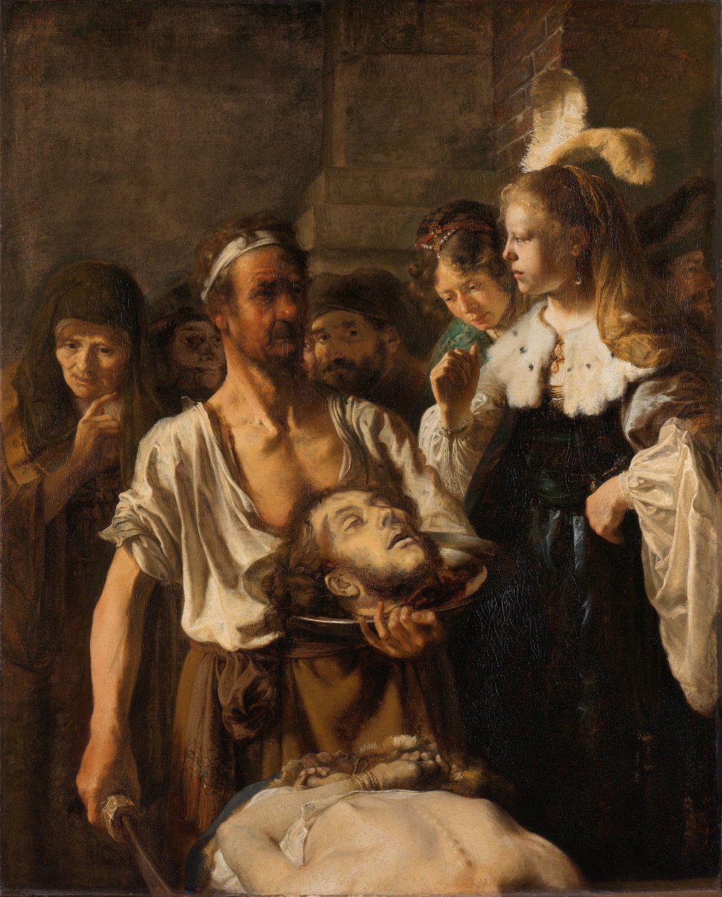 Salomé recebe a cabeça de João Baptista de Rembrandt van Rijn (circle of)
