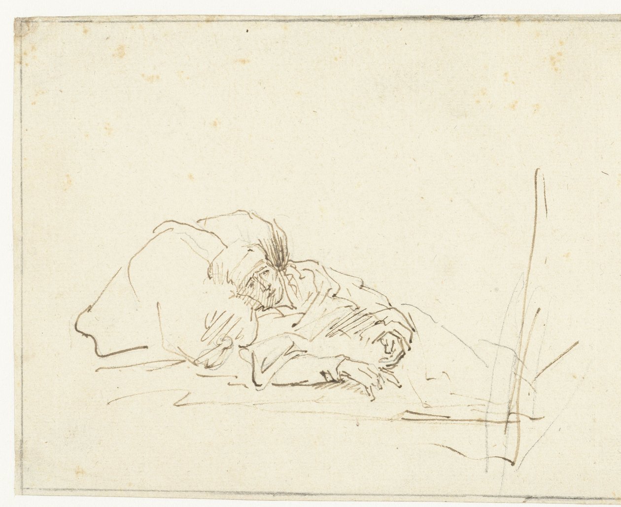 Saskia doente na cama de Rembrandt van Rijn (copy after)