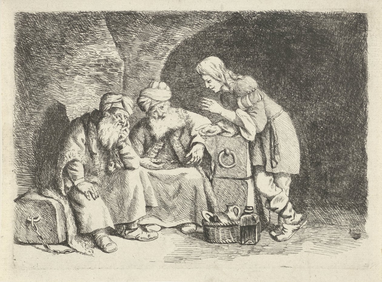 José explica os sonhos do padeiro e do copeiro de Rembrandt van Rijn (follower of)