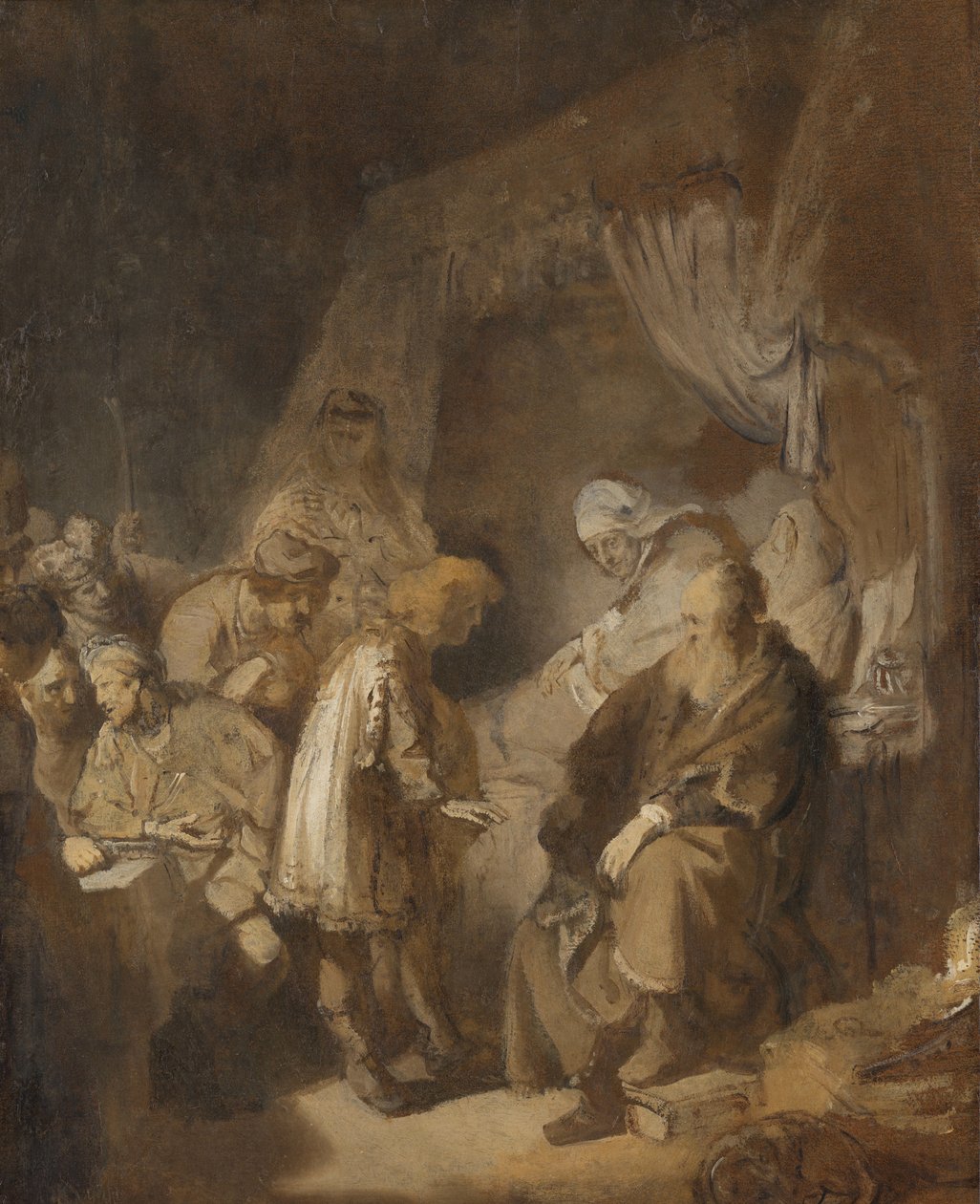 José contando seus sonhos de Rembrandt van Rijn (signed by artist)