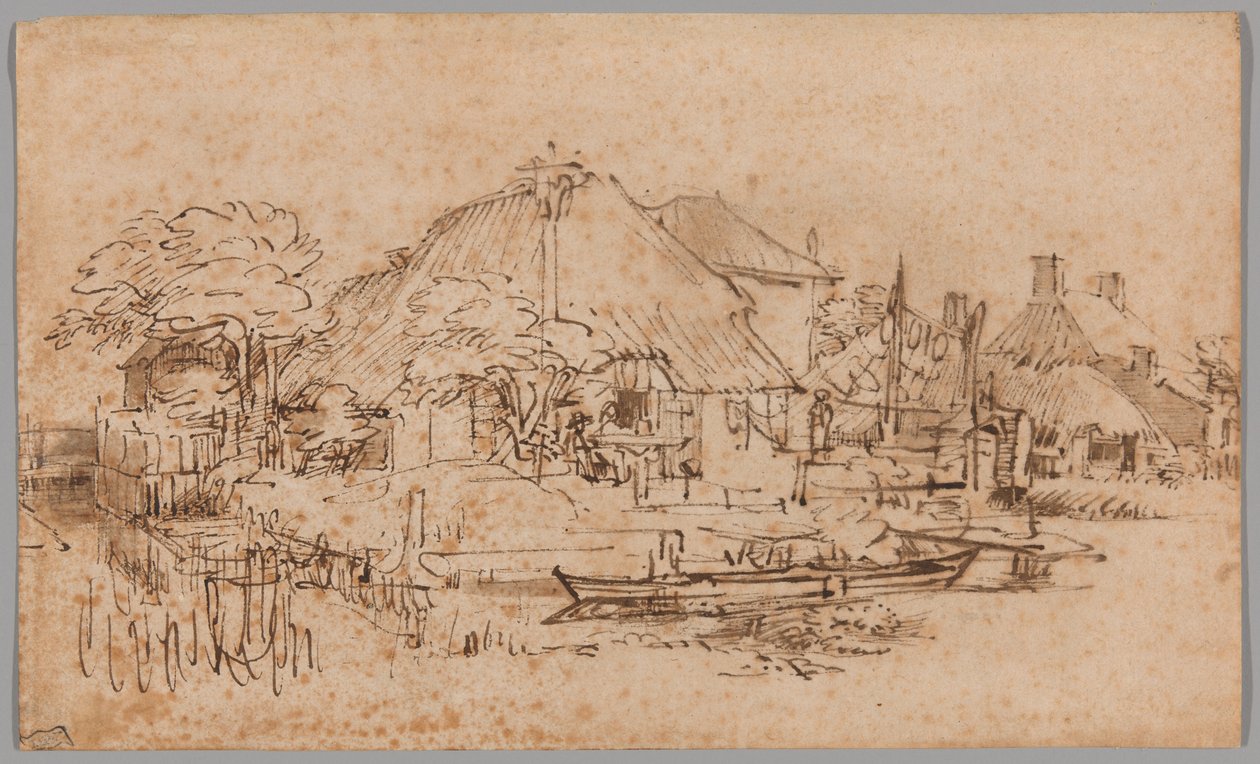 Uma quinta no Amsteldijk, vista de noroeste de Rembrandt van Rijn