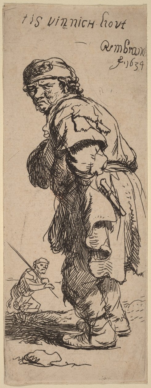 Um camponês exclama: «tis vinnich kout» (Está um frio de rachar) de Rembrandt van Rijn