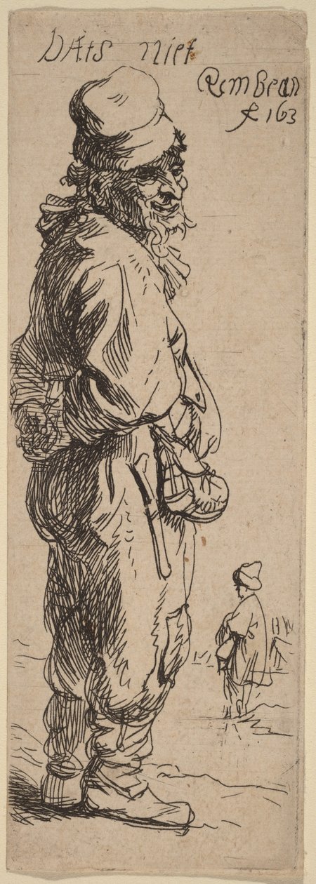 Um camponês responde: «Dats niet» (Isso não é nada) de Rembrandt van Rijn