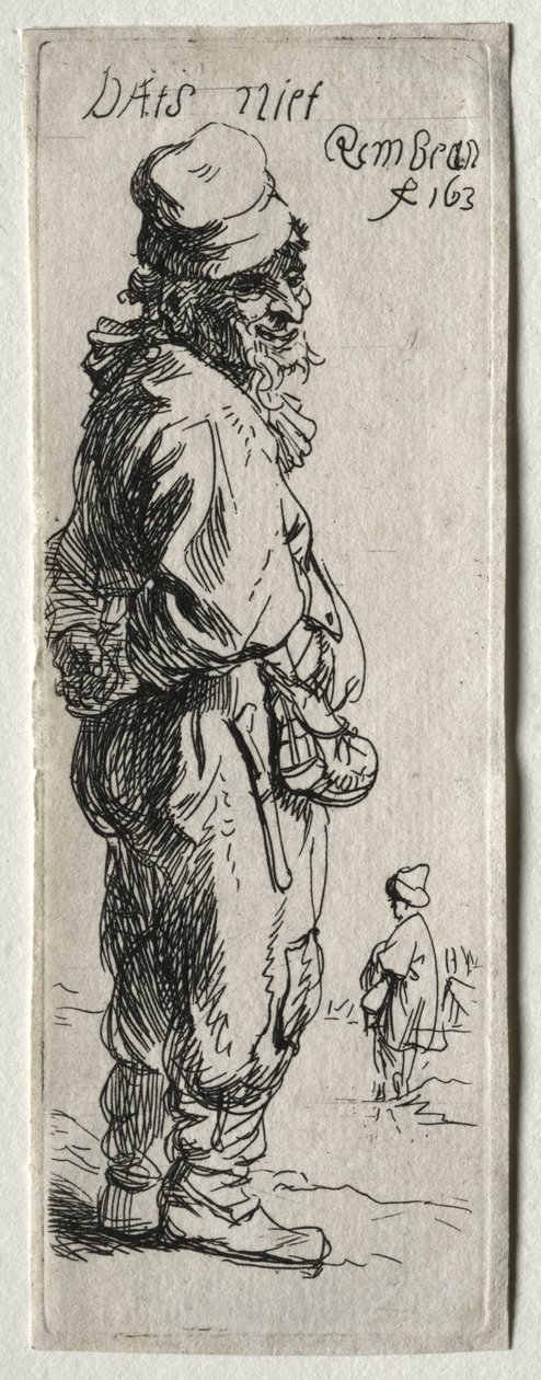 Resposta de um camponês: isso não é nada, provavelmente 1634. de Rembrandt van Rijn