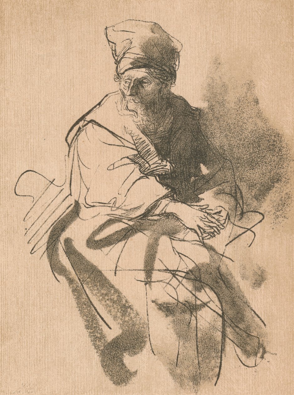 Um Estudo, século XVII, 1906 de Rembrandt van Rijn