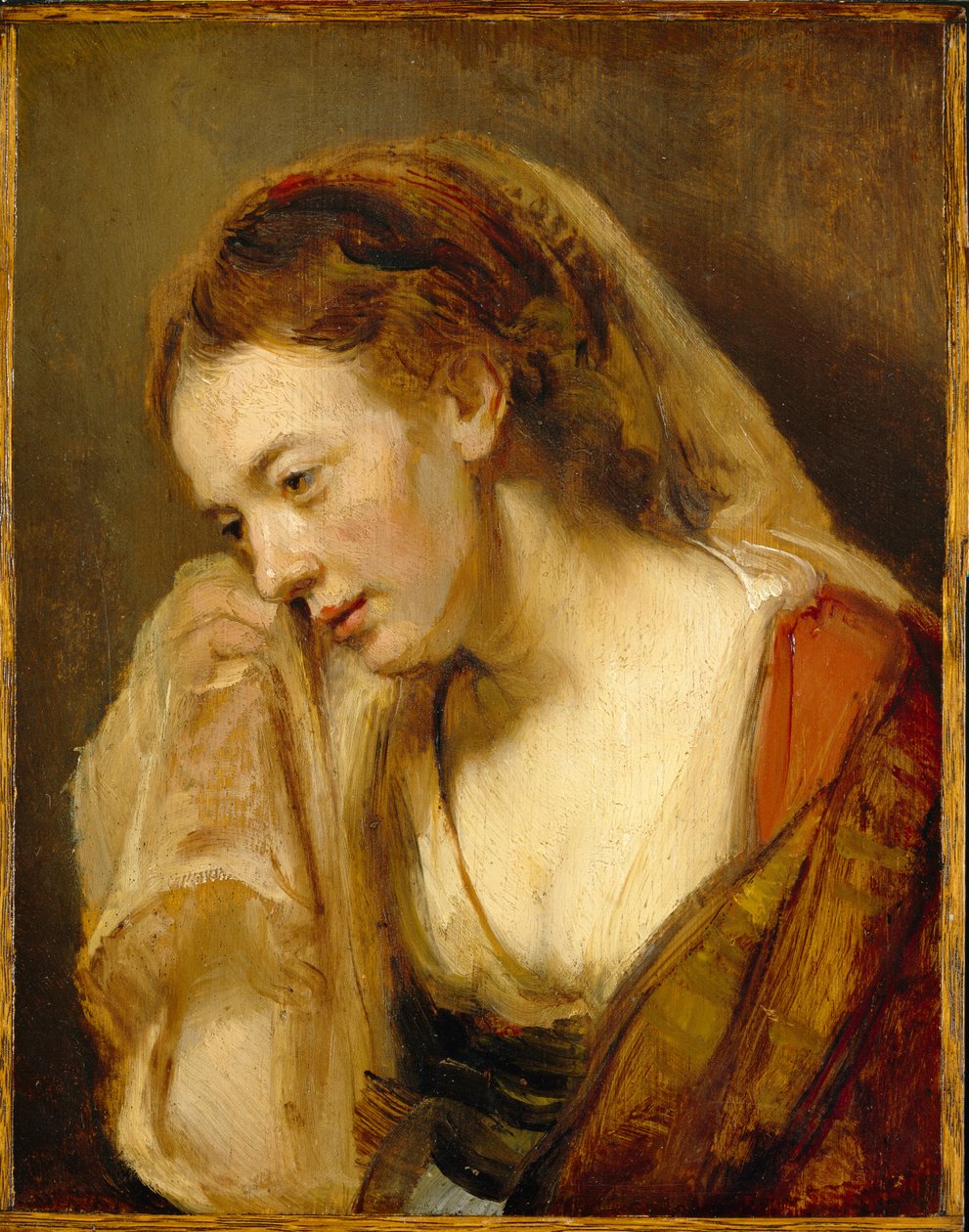 Uma mulher chorando, c.1647 de Rembrandt van Rijn