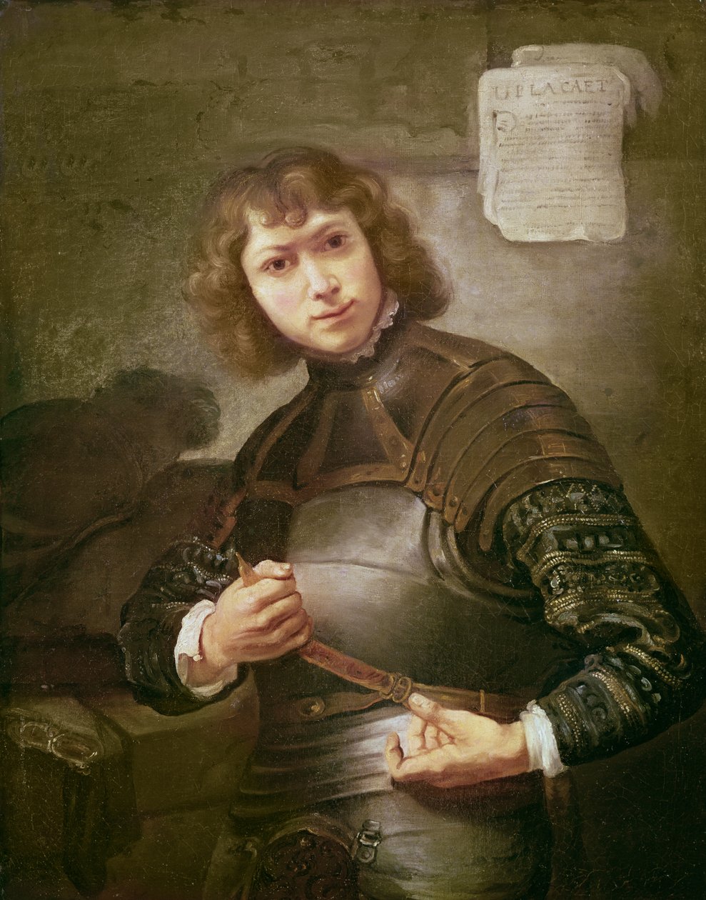 Um jovem em armadura de Rembrandt van Rijn