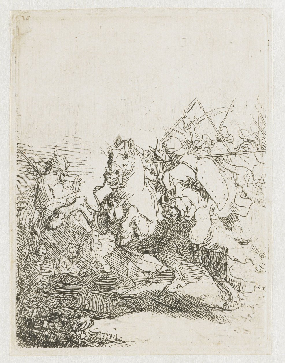 Uma batalha de cavalaria de Rembrandt van Rijn