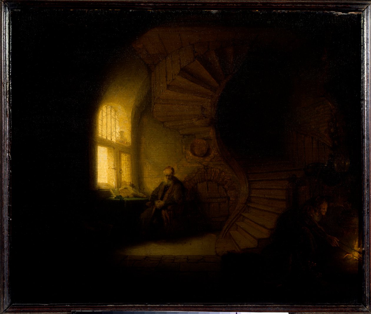 Um filósofo em meditação Pintura de Harmenszoon van Rijn this Rembrandt (1606-1669) 1632 Sol. 0,28x0,34 m Paris, musee du Louvre de Rembrandt van Rijn