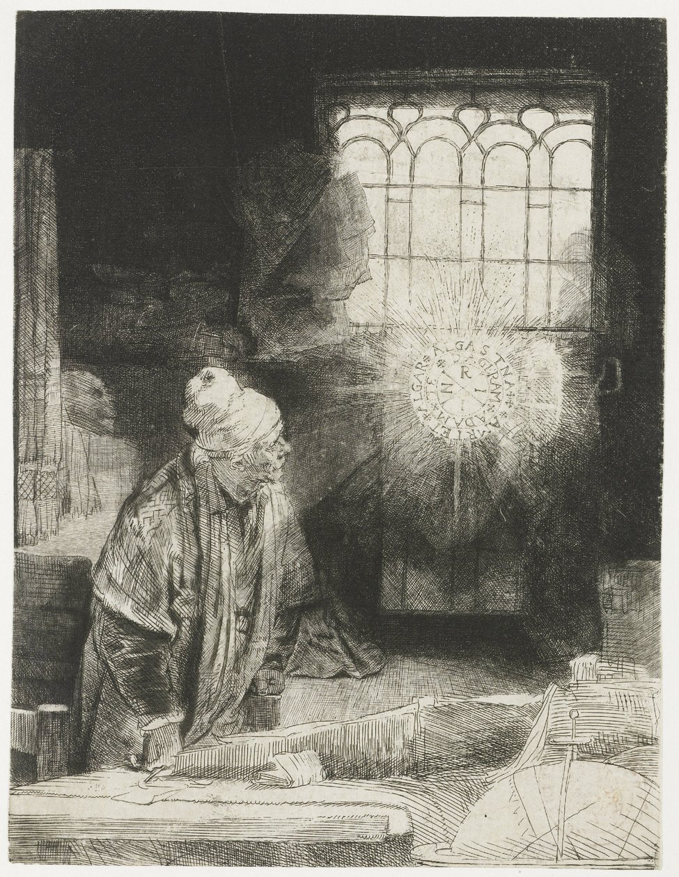 Um estudioso no seu gabinete de Rembrandt van Rijn
