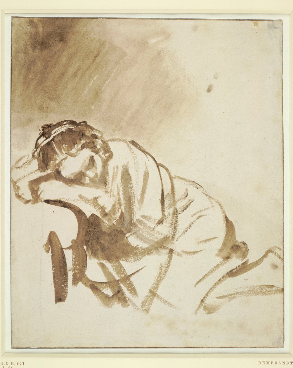 Uma jovem adormecida Hendrickje Stoffels, ca 1654 de Rembrandt van Rijn
