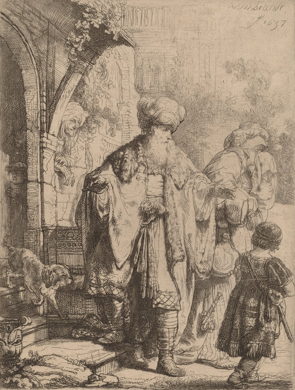 Abraão expulsando Agar e Ismael, 1637. de Rembrandt van Rijn