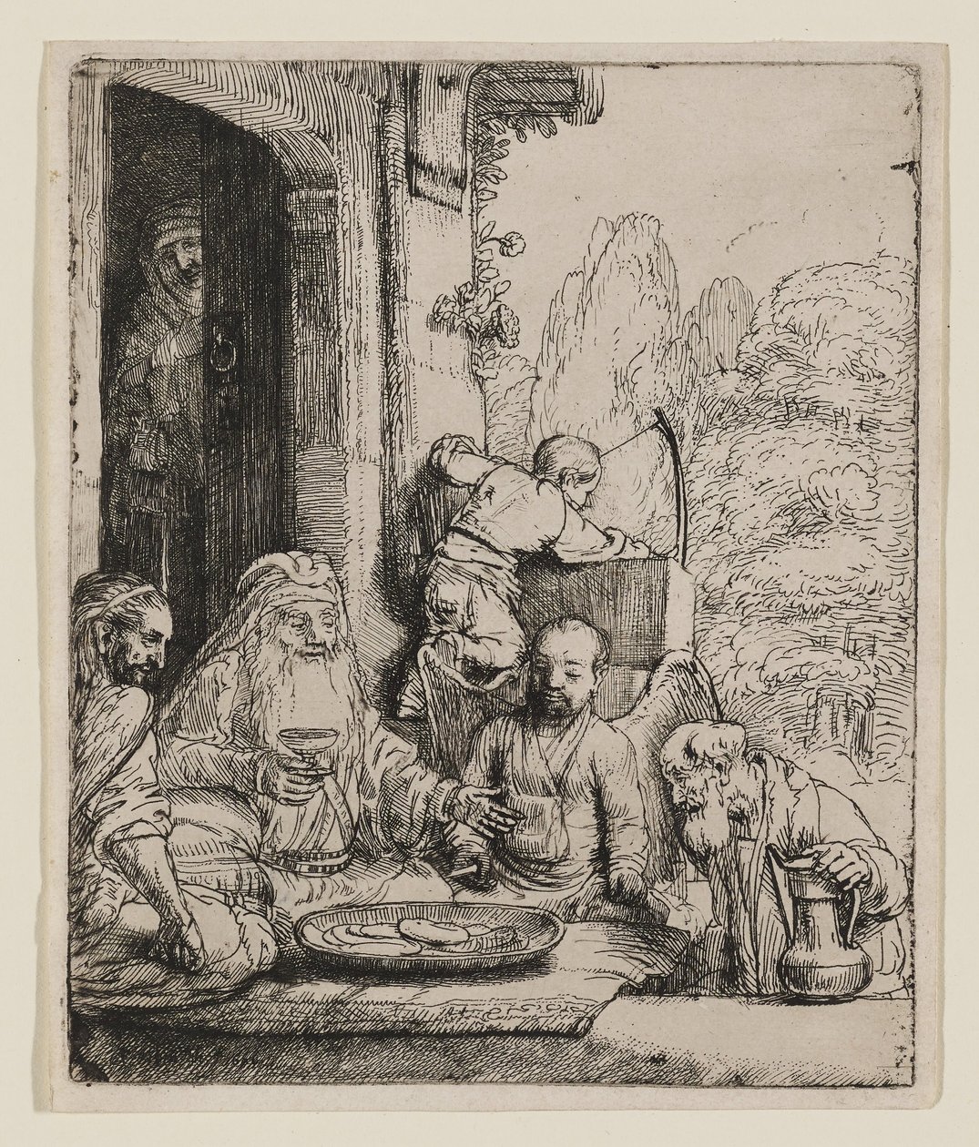 Abraão a receber os anjos de Rembrandt van Rijn