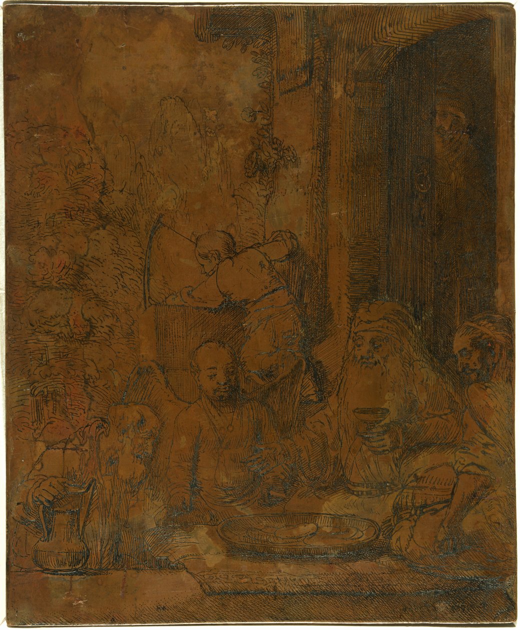 Abraão a receber os anjos [recto] de Rembrandt van Rijn