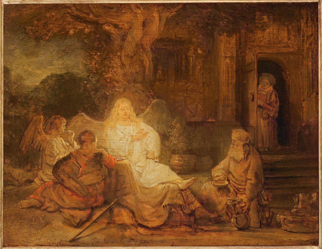 Abraão Recebe os Três Anjos, 1646 de Rembrandt van Rijn