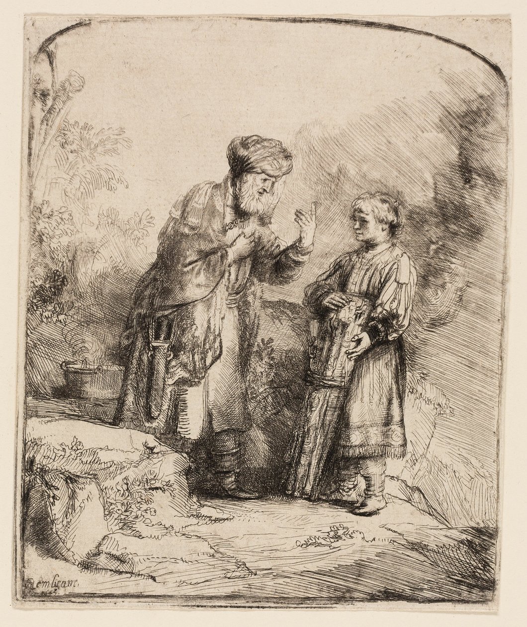 Abraão e Isaque de Rembrandt van Rijn